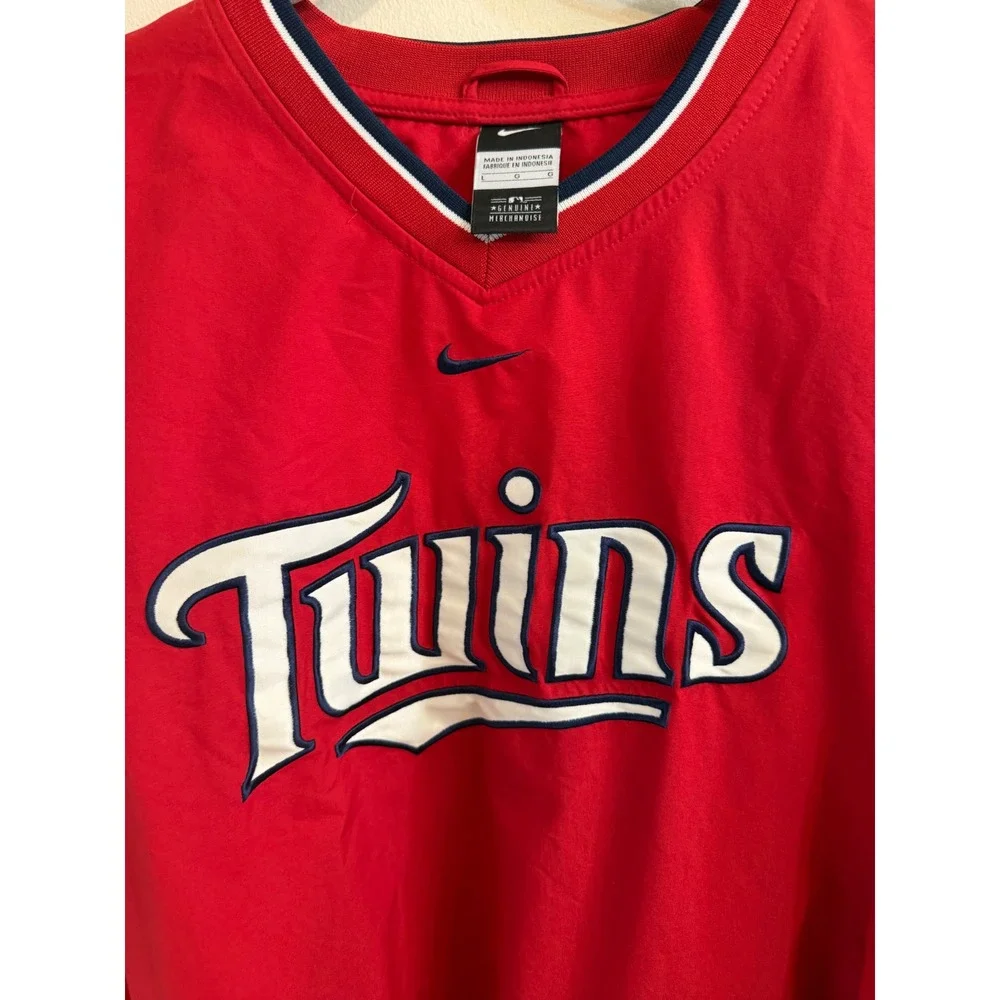 Nike Center Swoosh Vintage Minnesota Twins Pullover Windbreaker Jacket Men's L